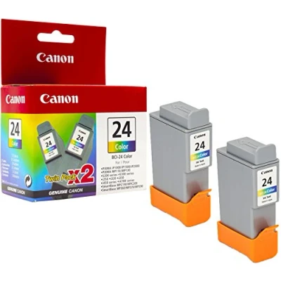 Image of Canon Original BCI 24 Colour Ink Cartridge (Twin Pack)