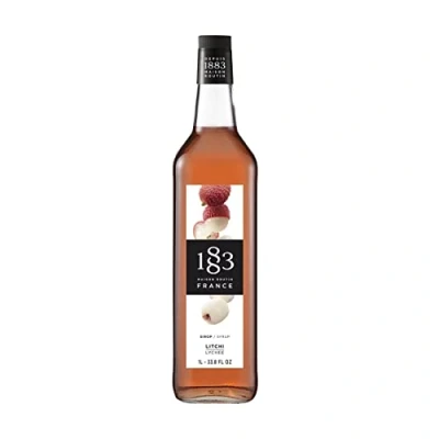 Image of 1883 Maison Routin Premium Lychee Syrup for Cocktails &amp; Mocktails Glass 1L