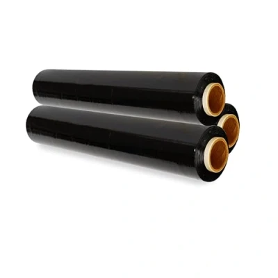 Image of 3 Pack 400mm x 150m Premium Black Pallet Shrink Stretch Wrap: Ideal for Moving Home, Furniture, Luggage, and Parcel Packaging Cling Film