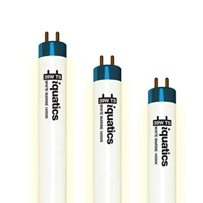 Image of iQuatics Aquarium Tropical/Marine Fish Tank Fluorescent Light Bulb T5 (3 Pack), White 14000k, 39w 850mm 34&quot;