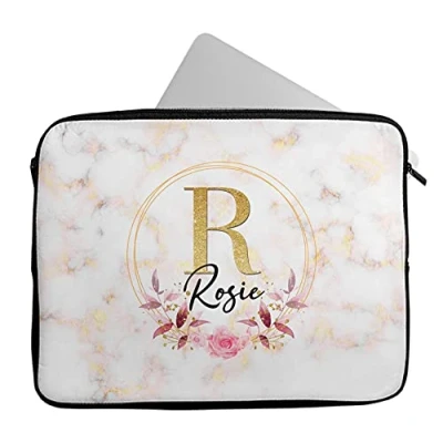 Image of Novelty Things Personalised Any Name Marble Design Laptop Case Sleeve Tablet Bag Chromebook Gift 234 (14 15 inch)