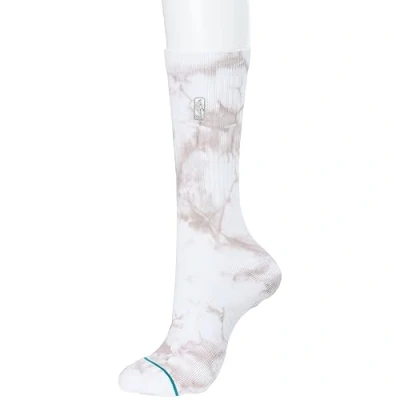 Image of Stance Logoman Dye Crew Socks Light Grey Tie Cotton Calf Large