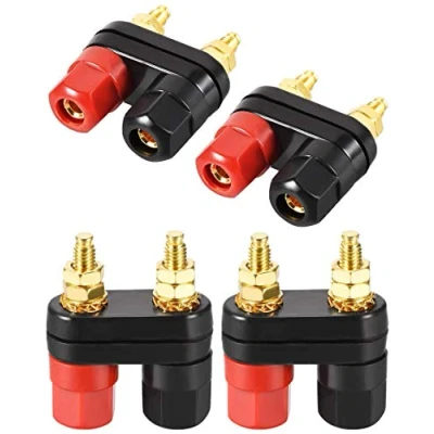 Image of Aofan 4 Pcs Dual Binding Post Speaker Terminal Amplifier, 4mm banana plug connection Socket Red Black
