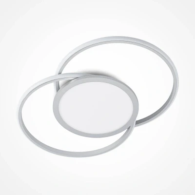 Image of Lucande LED ceiling lamp Senne, 63 cm, silver, aluminium