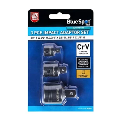 Image of BlueSpot Impact Socket Adapter Adaptor Set 3 Piece Reducers 3/4&quot; F x 1/2&quot; M, 3/8&quot; 1/4&quot; M