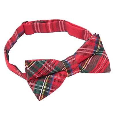 Image of DQT Mens Tartan Plaid Casual Formal Adjustable Pre Tied Bow Tie Red Royal Stewart