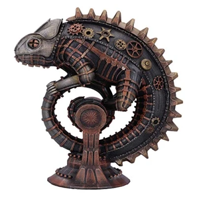 Image of Nemesis Now Steampunk Mechanical Chameleon Lizard Bronze Figurine, 22.3cm,