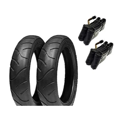 Image of 2X 280 x 65 203 Pram Tyres &amp; Bent Valve Inner Tubes (280x65 203) Buggy Pairy **2 + BV Tubes**