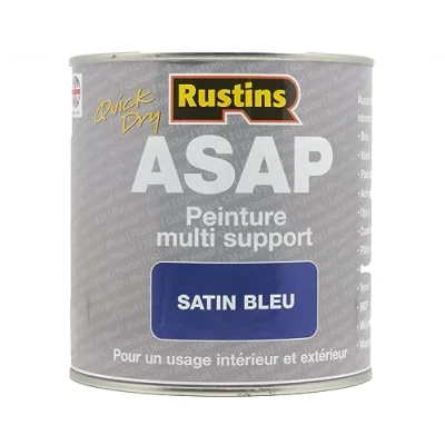Image of Rustins ASAP Quick Dry Multi Media Paint Indoor &amp; Outdoor Blue, 1L