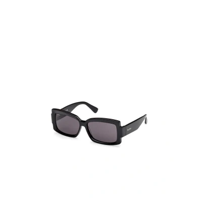 Image of Max Mara Woman MM0140 LEE 3 01A Sunglasses Acetate Black Smoke Squared Normal