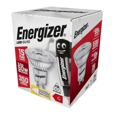Image of Energizer Dimmable LED Energy Saving Lightbulb, GU10, 5.5 W, Warm White