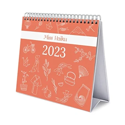 Image of Grupo Erik Miss Haiku Art Calendar 2023 Desktop 7 x 8 inches / 18 20 cm Japanese Desk 12 Month Planner Gifts