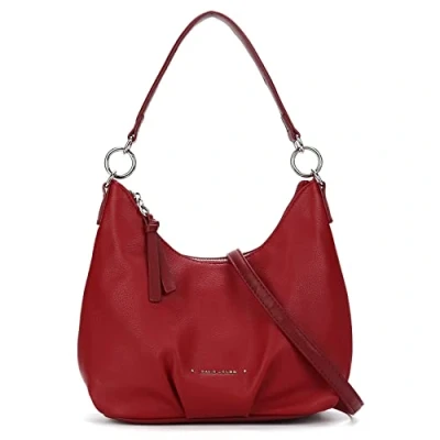 Image of David Jones Women&#039;s Shoulder Bag Ladies Faux Leather Hobo Crossbody Messenger Small Handbag Girl Trendy Fashion Elegant Red