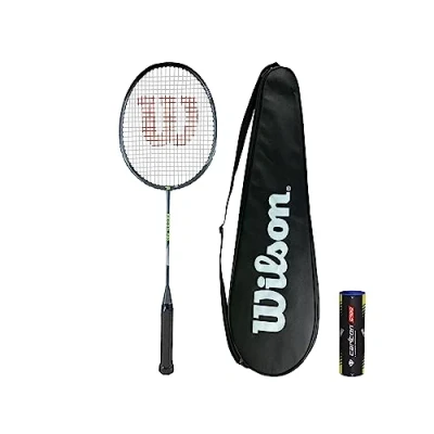 Image of Wilson Recon P80 Badminton Racket includes Full Length Protective Cover &amp; 6 Shuttles