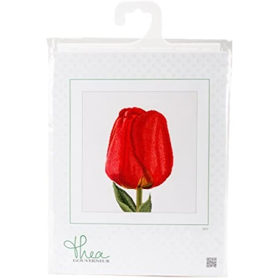 Image of Thea Gouverneur Cross Stitch Kit, Darwin Hybrid Tulip on Aida (16 Count), 34x36cm