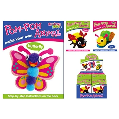 Image of Kreative Kids Make your own Pom Animal Craft Kit 4 to Collect 1 Sent at Random