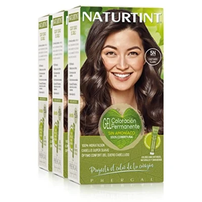 Image of Naturtint 100% gray coverage and hydration, plants oils Ingredients Biobotanicals, Natural Color durable {5N. Light brown }