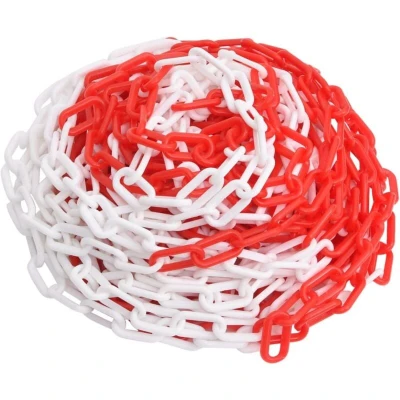 Image of vidaXL Warning Chain Red and White 30 m Ø4 mm Plastic