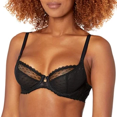 Image of Freya Women&#039;s Signature Underwire Plunge Bra, Black, 34FF