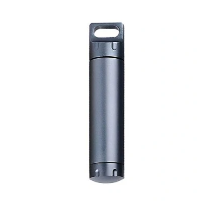 Image of Waterproof Pill Holder Vogueing Tool 2Pcs EDC Container Aluminum Survival Capsule Emergency for Camping Climbing Cycling Hiking (Gun Gray)
