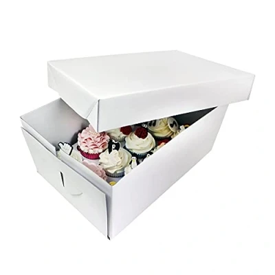 Image of PME CBO906 Extra Deep Cupcake Box for 12 Cakes, White, 31 x 22 14 cm
