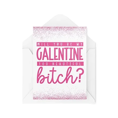 Image of Galentine&#039;s Day Cards Will You Be My Galentine Valentines Best Friend Bestie Card Girly CBH1596