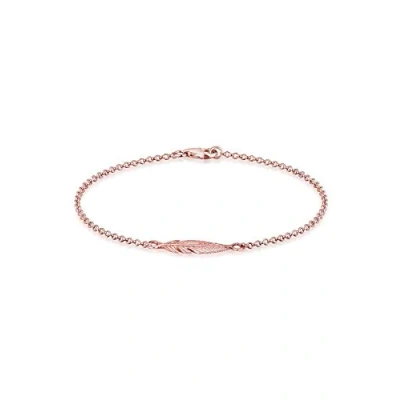 Image of Elli Women&#039;s 925 Sterling Silver Xilion Cut Feather Bracelet of Length 18 cm