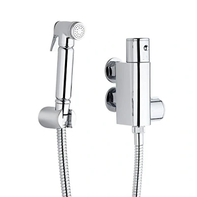Image of Milano Mirage Modern Thermostatic Douche Shower Toilet Kit Wall Bracket Chrome