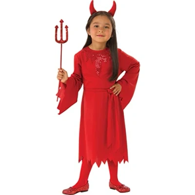 Image of Bristol Novelty 3015543 4000 DEVIL Costume, Girls, Red, Age 3 4 Years