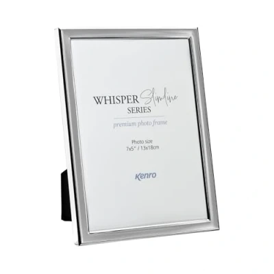 Image of Kenro Whisper Slimline Grey Photo Frame 7x5 / 13x18cm with Silver Plated Edging WSS1318GY