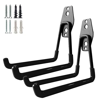 Image of PYBTOOL Heavy Duty Garage Storage Utility Hooks, Steel Wall Mount Garden Tool Organizer, Hanging Large U Hooks Organizer