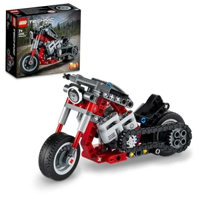 Image of LEGO Technic Motorcycle 42132 Model Building Kit; Give Kids a Treat with This Model; 2 in 1 Toy for Aged 7+ (163 Pieces)