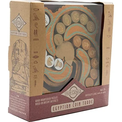 Image of Project Genius Inc. TG436 Egyptian Coin Trade Rome Brain Teaser Puzzle, Brown