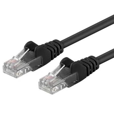 Image of PremiumCord Network Cable, Ethernet, LAN &amp; Patch Cable Cat6, UTP, Quick Flexible Robust RJ45 1Gbit/S, AWG 26/7, Copper 100% Cu, Black, 1 m
