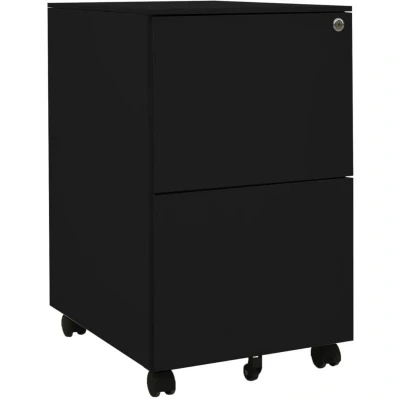 Image of vidaXL Mobile File Cabinet Black 39x45x67 cm Steel