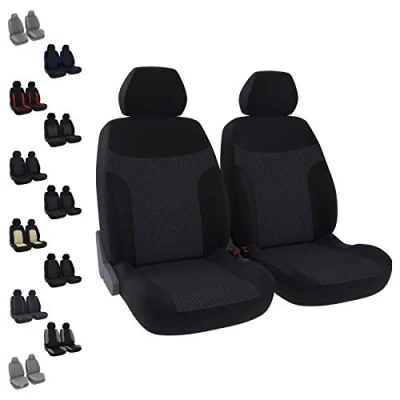 Image of DBS 1012891 Universal Non Slip Washable Car Seat Covers for 2 Seats Black and White