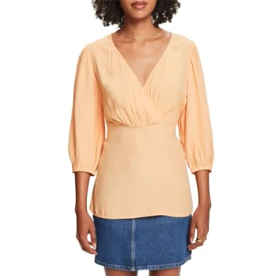 Image of ESPRIT Women&#039;s 024ee1f318 Blouse, 850/Pastel Orange, Large