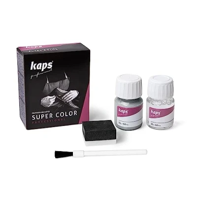 Image of Dye With Primer For Natural And Synthetic Leather Shoes, Kaps Super Color Preparer, 403 Brilliant Silver, 25ml 0.85 fl. Oz.