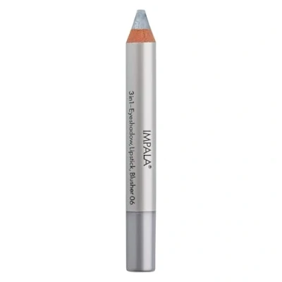 Image of IMPALA 3 in 1 Jumbo Pencil, Color 06 Light Silver Eyeshadow, Lipstick, and Blush Perfect Blending Soft Long Lasting Texture Intense Colors Easy to Apply