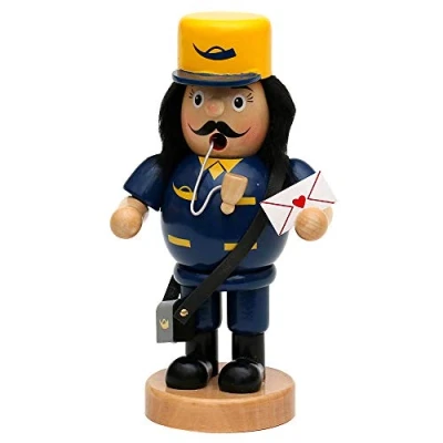 Image of Dekohelden24 Wooden smoker postman (L x W H): 9.5 8 19 cm.