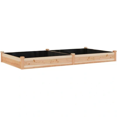 Image of vidaXL Garden Raised Bed with Liner 240x120x25 cm Solid Wood Fir