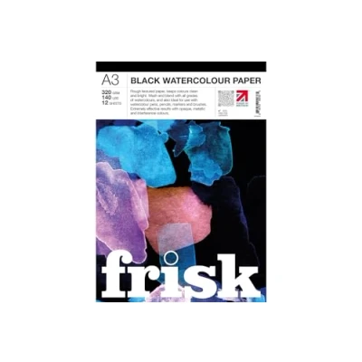 Image of Frisk 23194003 Black Watercolour Paper Pad, A3