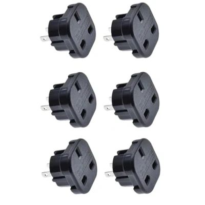 Image of Travel Adaptor black UK to USA/AUS Q4U® Convert Power Plug 3 Pin USA/Canada/Australian 2 Pack of 6
