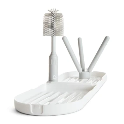 Image of Munchkin Travel Drying Rack with Bottle Brush Dry up to 3 Baby Bottles at Once Includes Extendable Silicone Nipple in Hand Essentials