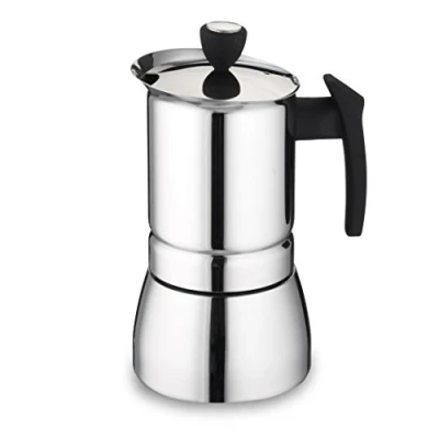 Image of Grunwerg 6 Cup Cafe Ole Espresso Maker Induction Stainless Steel