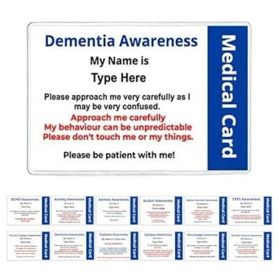 Image of Quantum Leap Disability Identity Card for Hidden Disabilities (Dementia) Personalised with Your Name &amp; Emergency Contact Details