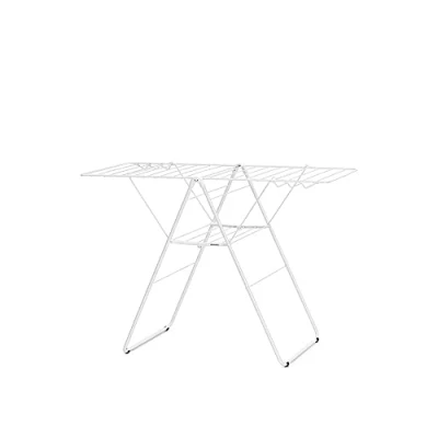 Image of Brabantia HangOn Laundry Drying Rack (20m / Fresh White) Compact, Foldaway, Adjustable Indoor Stainless Steel Clothes Horse