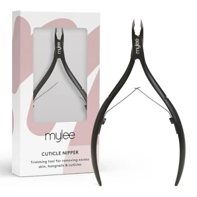 Image of Mylee Cuticle Nippers Professional, Sleek, Matte Black, Stainless Steel, Salon Quality for Precision Trimming and Effective Removal Unruly Cuticles, Hangnails Excess Skin