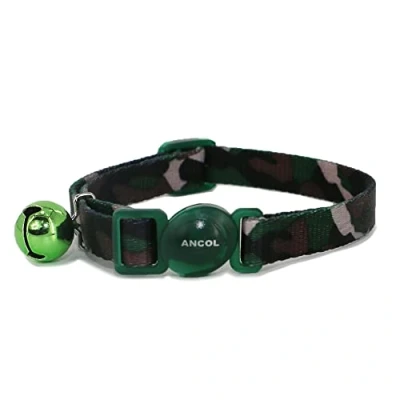 Image of Ancol Camouflage Cat Collar with safety buckle Green