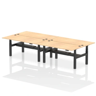 Image of Air B2B 1800x800mm Height Adjustable 4P Bench Desk CP Maple/Black